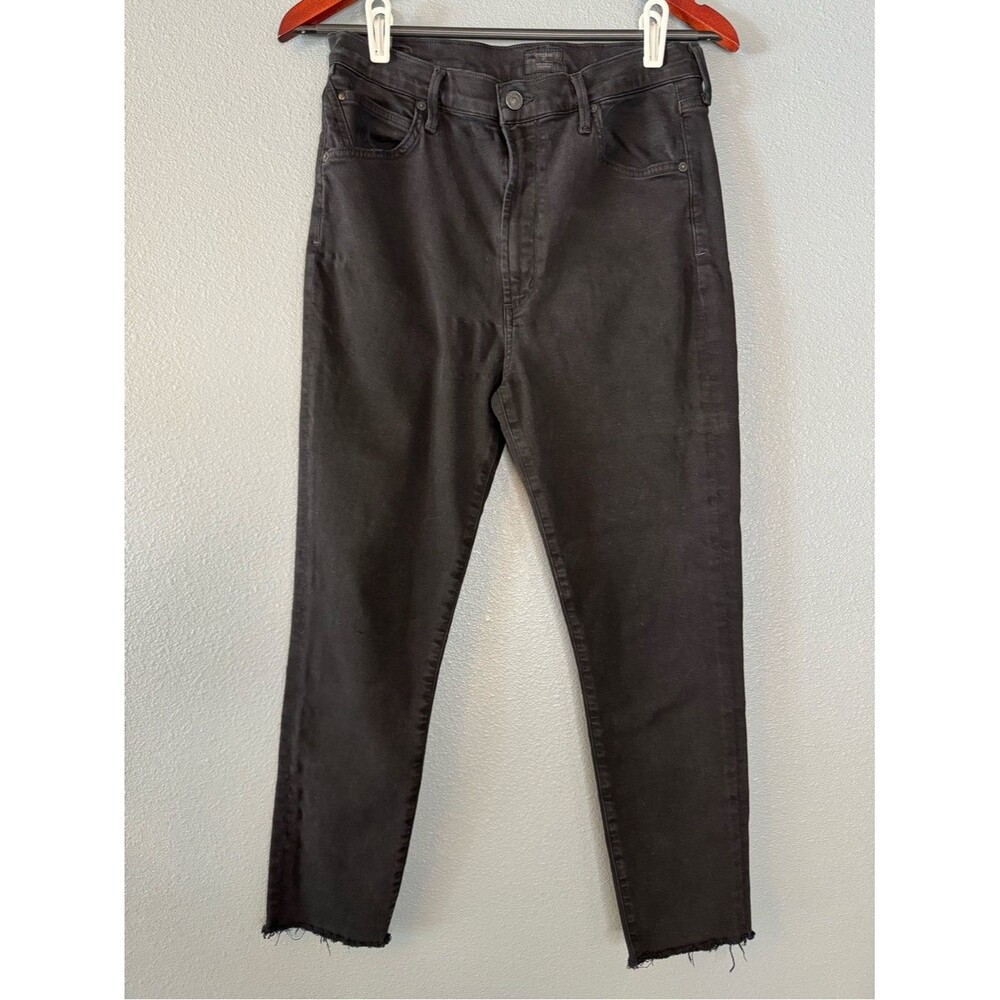 Citizens of Humanity Black Ankle Cropped Jeans Size 31 Raw Hem